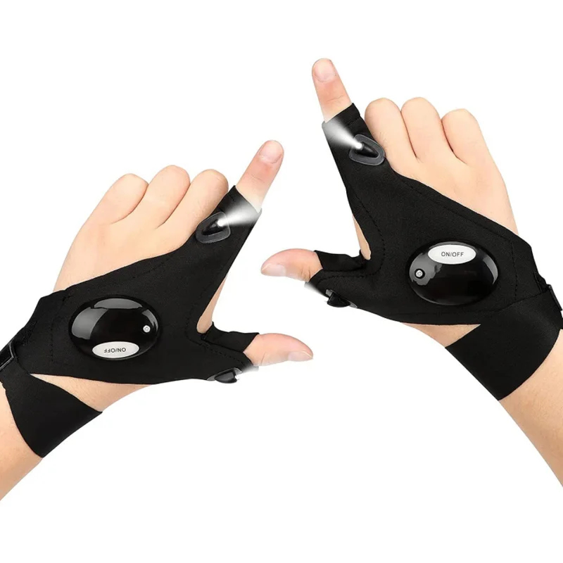 Luva sem dedos com lanterna LE - Fingerless Glove Knit avaliação e preço