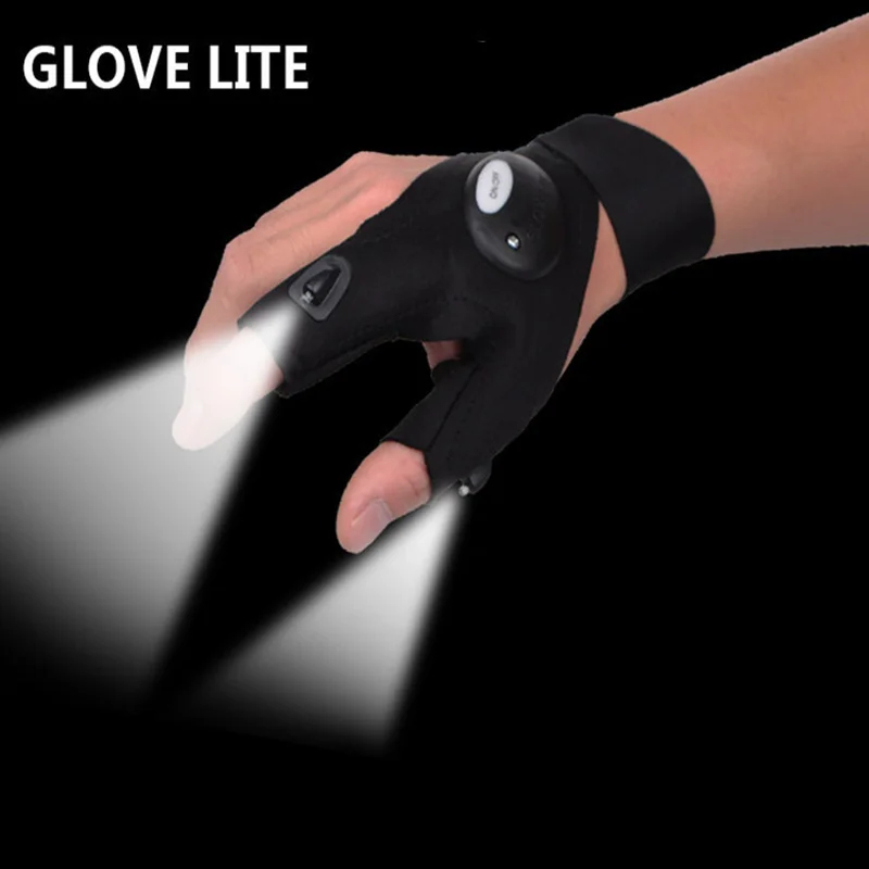 Luva sem dedos com lanterna LE - Fingerless Glove Knit avaliação e preço