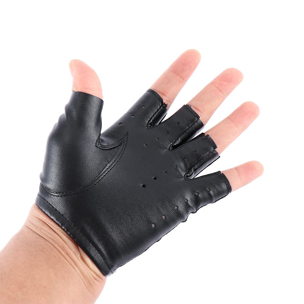 Luvas de couro sem dedos, pret - Leather Driving Glove avaliação e preço